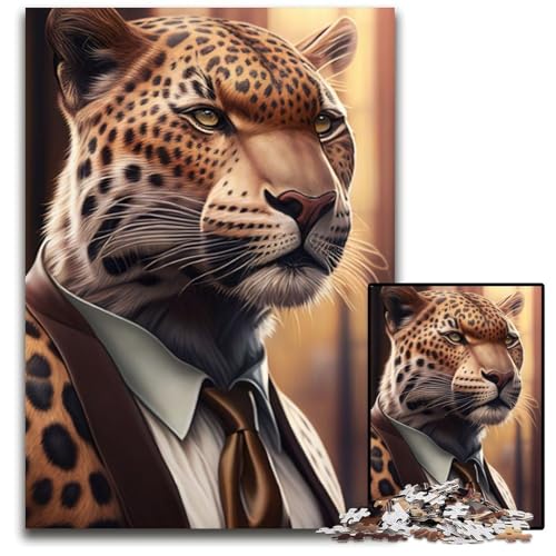 Jaguaranzug-Tierpuzzle, 1000 Teile, Papppuzzle, Denkspiel für Jugendliche und Familieninteraktion, 26x38cm/10,23x14,96 Zoll von JIANGENNF