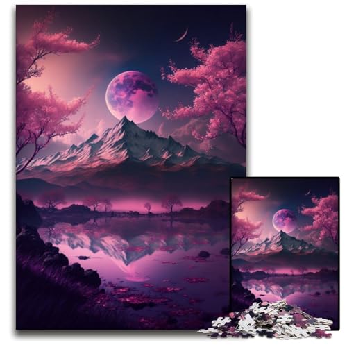 Japanische Landschafts-Neon-Puzzles für 1000-teilige Puzzles. Interaktives Familienspiel, Denksportaufgabe, Lernspielzeug, 50x75cm/19,68x29,52 Zoll von JIANGENNF