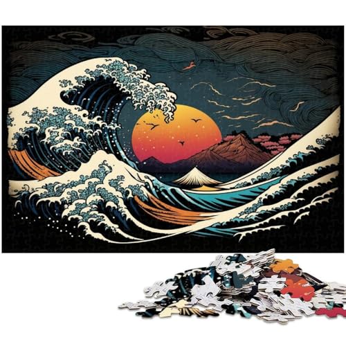 Japanische Meereswellen, 1000-teiliges Puzzle, Holzpuzzle, Denksportaufgabe, Teenager und Heimdekoration, 50 x 75 cm / 19,68 x 29,52 Zoll Japanische Meereswellen, 1000-teiliges Puzzle, Holzpuzzle, Denksportaufgabe, Teenager und Heimdekoration, 50 x 75 cm / 19,68 x 29,52 Zoll von JIANGENNF