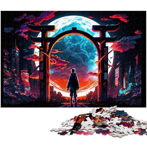 Japanische Torii-Tor-Puzzles für 1000 Teile, Holzpuzzles, anspruchsvolles DIY-Denkspiel, perfektes Familienspiel oder dekoratives Geschenk, 50 x 75 cm / 19,68 x 29,52 Zoll von JIANGENNF
