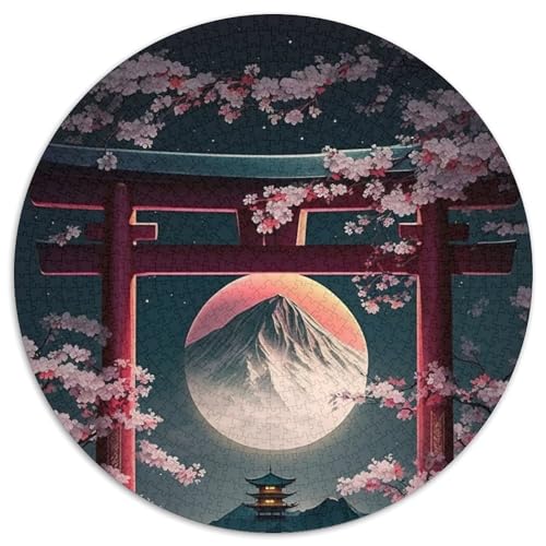 Japanisches Torii-Tor, 1000-teiliges Puzzle, rund, 1000 Teile für Erwachsene, Heimdekoration (Größe 67,5 x 67,5 cm) von JIANGENNF