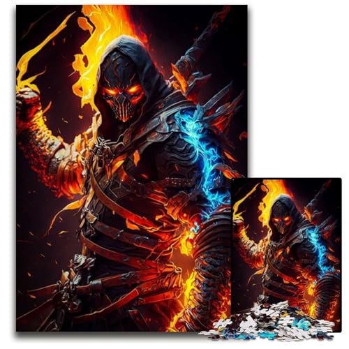 JigsawPuzzle 1000 Teile für Erwachsene Feuerdämon Holzpuzzle für Erwachsene für Reiseliebhaber und Paare, anspruchsvolles Spielzeug 50x75cm/19,68x29,52 Zoll von JIANGENNF
