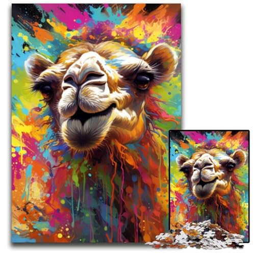 Kamel-Puzzle mit 1000 Teilen, anspruchsvolle Puzzles, interaktives Familienspiel, Denksportaufgabe, Lernspielzeug, 50x75cm/19,68x29,52 Zoll von JIANGENNF