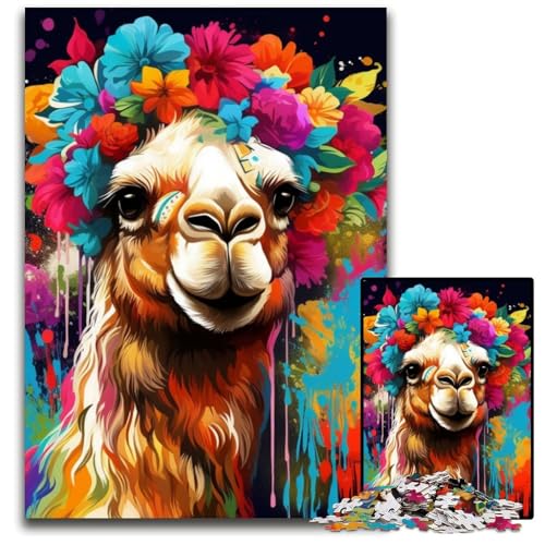 Kamel mit Blumen, Puzzle für Erwachsene, 1000 Teile, Papppuzzle, interaktives Familienspiel, Denksportaufgabe, Lernspielzeug, 26x38cm/10,23x14,96 Zoll Kamel mit Blumen, Puzzle für Erwachsene, 1000 Teile, Papppuzzle, interaktives Familienspiel, Denksportaufgabe, Lernspielzeug, 26x38cm/10,23x14,96 Zoll von JIANGENNF