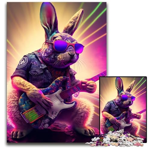 Kaninchen-Gitarren-Tierpuzzle 1000 Teile für Erwachsene. Unmögliche Puzzles für Erwachsene für Heimdekoration, Gehirntraining, 50x75cm/19,68x29,52 Zoll Kaninchen-Gitarren-Tierpuzzle 1000 Teile für Erwachsene. Unmögliche Puzzles für Erwachsene für Heimdekoration, Gehirntraining, 50x75cm/19,68x29,52 Zoll von JIANGENNF
