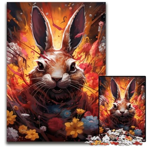 Kaninchen-Puzzles für Erwachsene, 1000 unmögliche Puzzles für Erwachsene, ideales DIY-Dekor und Denksport-Geschenk, 50x75cm/19,68x29,52 Zoll von JIANGENNF