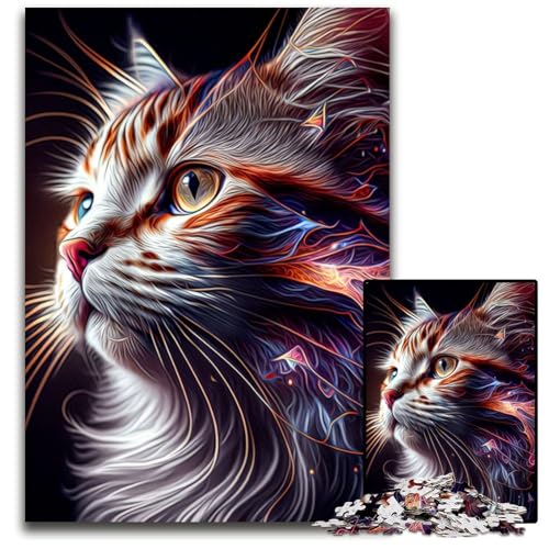 Katzen-Puzzle, 1000 Teile, Karton, Denkspiel für Jugendliche und Familieninteraktion, 26x38cm/10,23x14,96 Zoll Katzen-Puzzle, 1000 Teile, Karton, Denkspiel für Jugendliche und Familieninteraktion, 26x38cm/10,23x14,96 Zoll von JIANGENNF
