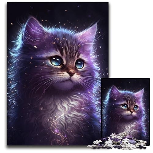 Katzen-Puzzle, 1000 Teile, Puzzle für Erwachsene, anspruchsvolles Denkspiel, entspannendes Spielzeug für Teenager, 26x38cm/10,23x14,96 Zoll von JIANGENNF