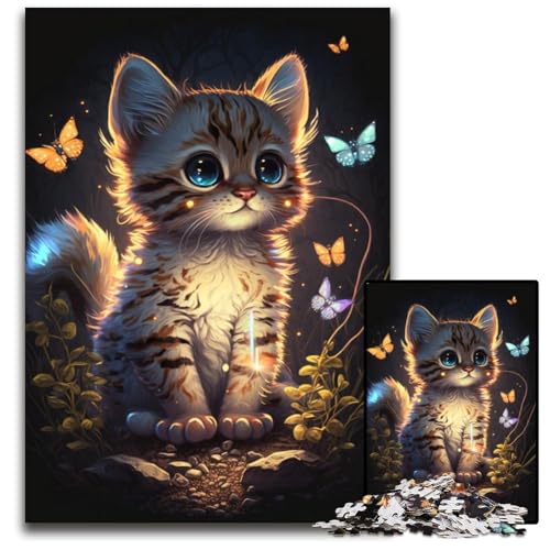 Katzen-Puzzle, 1000 Teile, Puzzle für Erwachsene, anspruchsvolles Denkspiel, entspannendes Spielzeug für Teenager, 26x38cm/10,23x14,96 Zoll von JIANGENNF