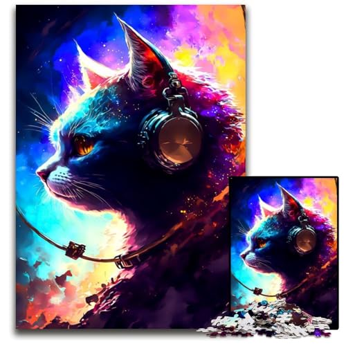 Katzen-Puzzle, 1000 Teile, für Erwachsene, anspruchsvolles Denkspiel, entspannendes Spielzeug für Teenager, 50x75cm/19,68x29,52 Zoll von JIANGENNF