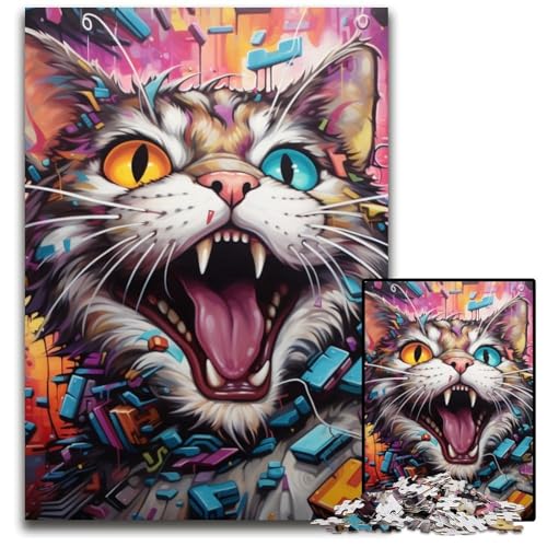 Katzen-Puzzle für Erwachsene, 1000 Puzzles aus Pappe, Denkspiel, interaktives Familienspiel, geeignet für Kinder ab 14 Jahren, 26x38cm/10,23x14,96 Zoll Katzen-Puzzle für Erwachsene, 1000 Puzzles aus Pappe, Denkspiel, interaktives Familienspiel, geeignet für Kinder ab 14 Jahren, 26x38cm/10,23x14,96 Zoll von JIANGENNF