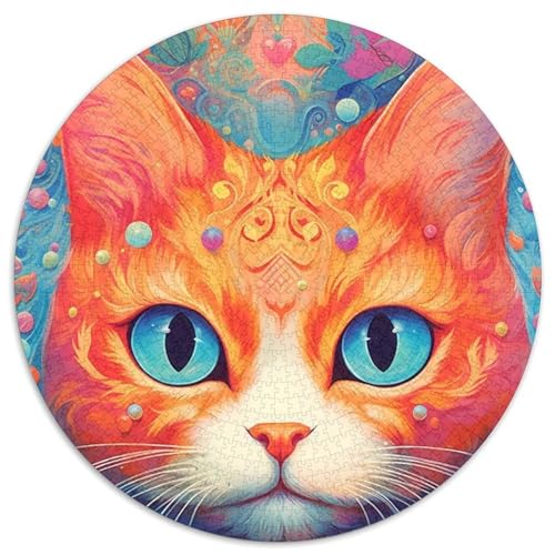 Katzen-Tierpuzzle, 1000 Teile, Kartonpuzzle für Erwachsene, Geburtstagsgeschenkidee, anspruchsvolles Denkspiel (Größe 67,5 x 67,5 cm) von JIANGENNF