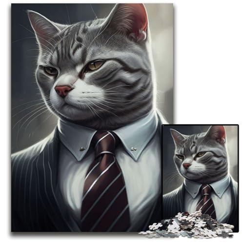 Katzenkostüm-Tierpuzzle 1000 Teile für Erwachsene, Denkspiel für Teenager, 50x75cm/19,68x29,52 Zoll Katzenkostüm-Tierpuzzle 1000 Teile für Erwachsene, Denkspiel für Teenager, 50x75cm/19,68x29,52 Zoll von JIANGENNF