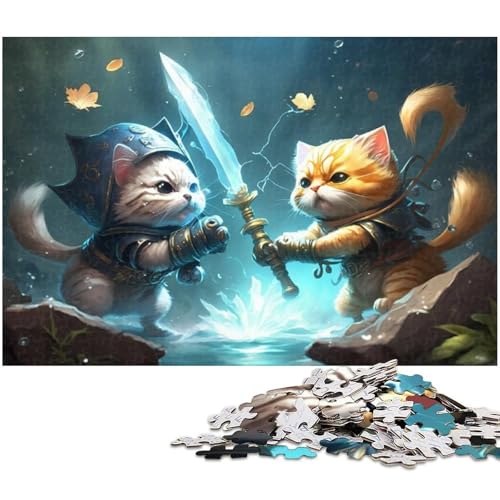 Kitten Wars 1000-teiliges Puzzle, Holzpuzzle, entspannende Unterhaltung, Heimdekoration, 50 x 75 cm / 19,68 x 29,52 Zoll Kitten Wars 1000-teiliges Puzzle, Holzpuzzle, entspannende Unterhaltung, Heimdekoration, 50 x 75 cm / 19,68 x 29,52 Zoll von JIANGENNF