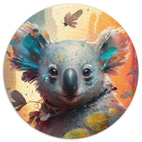 Koala-Puzzle, 1000 Teile, rundes Puzzle, 1000 Teile, ideales DIY-Dekor und Denksport-Geschenk (Größe 67,5 x 67,5 cm) von JIANGENNF