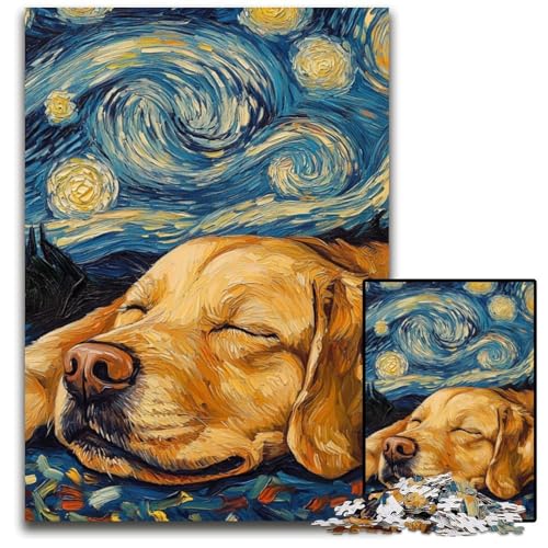 Labrador Night Sky 1000-teiliges Puzzle für Erwachsene, interaktives Familienspiel, Denksportaufgabe, Lernspielzeug, 50x75cm/19,68x29,52 Zoll von JIANGENNF