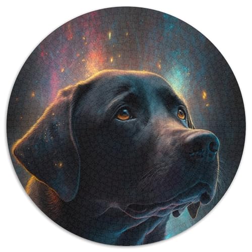 Labrador Retriever-Hund, 1000-teiliges Puzzle für Erwachsene, Papppuzzle, perfekt für Halloween, Weihnachten, Geburtstagsgeschenk (Größe 67,5 x 67,5 cm) von JIANGENNF