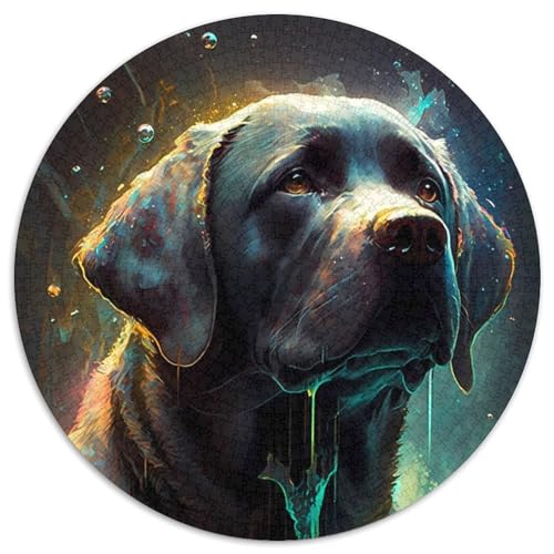 Labrador Retriever Hund 1000 Teile Puzzle Geschenke Rundes Puzzle 1000 Teile Herausforderndes DIY-Denkspiel, perfektes Familienspiel oder dekoratives Geschenk (Größe 67,5 x 67,5 cm) von JIANGENNF