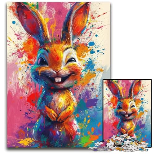 Lächelndes süßes Häschen-Puzzle für Erwachsene, 1000 Teile, Holzpuzzle, interaktives Familienspiel, Denksportaufgabe, Lernspielzeug, 50x75cm/19,68x29,52 Zoll Lächelndes süßes Häschen-Puzzle für Erwachsene, 1000 Teile, Holzpuzzle, interaktives Familienspiel, Denksportaufgabe, Lernspielzeug, 50x75cm/19,68x29,52 Zoll von JIANGENNF