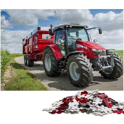 Landwirtschaftliche Werkzeuge Traktoren 1000-teiliges Puzzle Puzzles DIY-Dekoration, Gehirn-Herausforderung, für Erwachsene, Familie, 26 x 38 cm / 10,23 x 14,96 Zoll von JIANGENNF