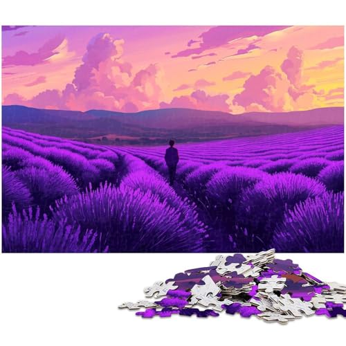 Lavendellandschafts-Puzzles für 1000 Teile, Holzpuzzles, anspruchsvolles DIY-Denkspiel, perfektes Familienspiel oder dekoratives Geschenk, 50 x 75 cm / 19,68 x 29,52 Zoll Lavendellandschafts-Puzzles für 1000 Teile, Holzpuzzles, anspruchsvolles DIY-Denkspiel, perfektes Familienspiel oder dekoratives Geschenk, 50 x 75 cm / 19,68 x 29,52 Zoll von JIANGENNF