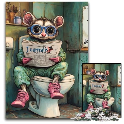 Lemur Go Toiletten-Puzzle für Erwachsene, 1000 Holzpuzzles, Denkspiel, interaktives Familienspiel, geeignet für Kinder ab 14 Jahren, 50x75cm/19,68x29,52 Zoll Lemur Go Toiletten-Puzzle für Erwachsene, 1000 Holzpuzzles, Denkspiel, interaktives Familienspiel, geeignet für Kinder ab 14 Jahren, 50x75cm/19,68x29,52 Zoll von JIANGENNF