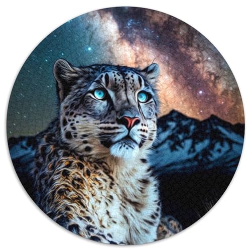 Leoparden-Puzzle für 1000 Teile, rund, 1000 Teile, für Erwachsene, ideal für Familienspaß, Entspannung (Größe 67,5 x 67,5 cm) von JIANGENNF