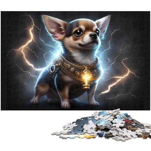 Lightning Chihuahua 1000-teiliges Puzzle, Holzpuzzle, Denksportaufgabe, Teenager und Heimdekoration, 50 x 75 cm / 19,68 x 29,52 Zoll Lightning Chihuahua 1000-teiliges Puzzle, Holzpuzzle, Denksportaufgabe, Teenager und Heimdekoration, 50 x 75 cm / 19,68 x 29,52 Zoll von JIANGENNF