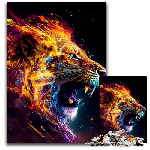 Löwe 1000-teiliges Puzzle, anspruchsvolle Puzzles, interaktives Familienspiel, Denksportaufgabe, Lernspielzeug, 50x75cm/19,68x29,52 Zoll Löwe 1000-teiliges Puzzle, anspruchsvolle Puzzles, interaktives Familienspiel, Denksportaufgabe, Lernspielzeug, 50x75cm/19,68x29,52 Zoll von JIANGENNF