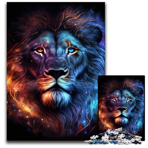 Löwe-Puzzle, 1000 Teile, Papp-Puzzle für Erwachsene, interaktives Familienspiel, Denksportaufgabe, Lernspielzeug, 26x38cm/10,23x14,96 Zoll von JIANGENNF