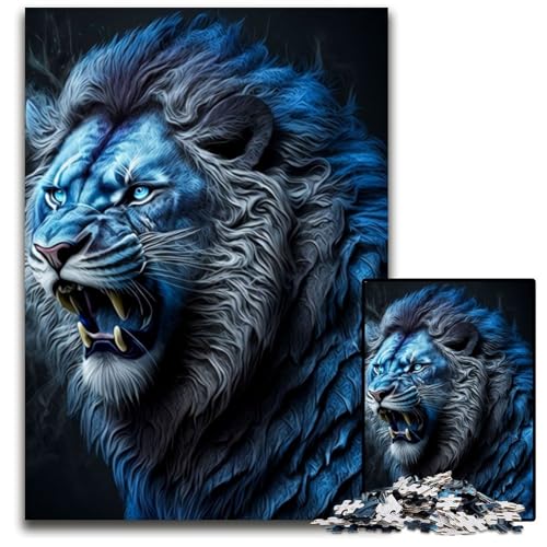 Löwe-Puzzle mit 1000 Teilen für Erwachsene, anspruchsvolles Denkspiel – entspannendes Spielzeug für Teenager, 50x75cm/19,68x29,52 Zoll von JIANGENNF