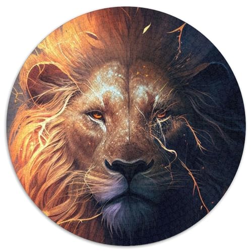Löwen-Anime-Tier-Puzzle für Erwachsene, 1000-teiliges Puzzle für Erwachsene, pädagogisches Denkspiel, künstlerische Heim- und Bürodekoration, ab 14 Jahren (Größe 67,5 x 67,5 cm) von JIANGENNF