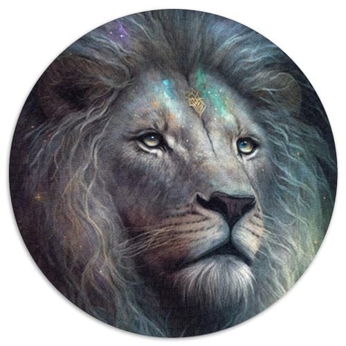 Löwen-Puzzle 1000 Teile, runde Puzzles mit 1000 Teilen für Erwachsene, Lernspielzeug für Jugendliche, Heim- und Bürodekoration (Größe 67,5 x 67,5 cm) von JIANGENNF