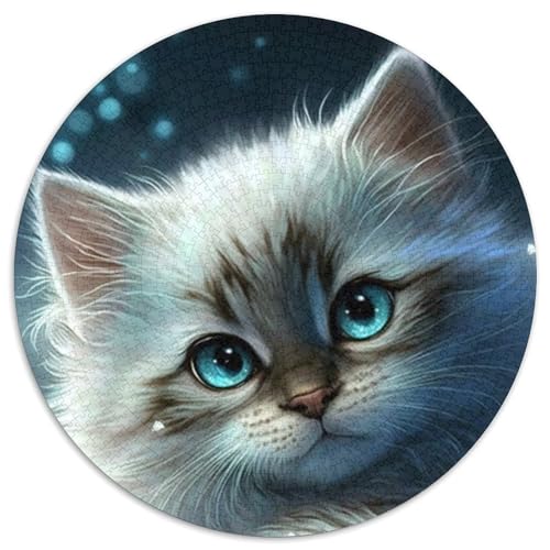 MKätzchen im Schnee-Puzzle für Erwachsene, 1000-teiliges Puzzle für Erwachsene, pädagogisches Denkspiel, künstlerische Heim- und Bürodekoration, ab 14 Jahren (Größe 67,5 x 67,5 cm) von JIANGENNF