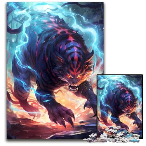 Mächtiger Blitztiger, Puzzle für Erwachsene, 1000 Teile, Denkspiel für Erwachsene, 26x38cm/10,23x14,96 Zoll von JIANGENNF