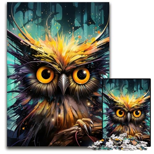 Magic Owl 1000-teiliges Puzzle, anspruchsvolle Puzzles, interaktives Familienspiel, Denksportaufgabe, Lernspielzeug, 26x38cm/10,23x14,96 Zoll von JIANGENNF