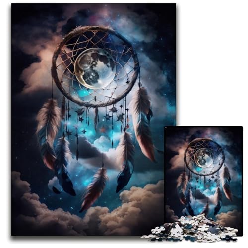 Magisches Traumfänger-Puzzle 1000 Teile für Erwachsene, Papp-Puzzles für Erwachsene, anspruchsvolles Denkspiel – entspannendes Spielzeug für Teenager, 26x38cm/10,23x14,96 Zoll von JIANGENNF