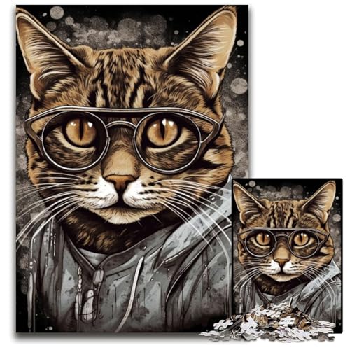 Malen, Mode, Katzen-Stil, Puzzle für Erwachsene, 1000 Teile, anspruchsvolle Puzzles, anspruchsvolle Denksportaufgabe für Teenager, Spaß für den Familienspielabend, 26x38cm/10,23x14,96 Zoll Malen, Mode, Katzen-Stil, Puzzle für Erwachsene, 1000 Teile, anspruchsvolle Puzzles, anspruchsvolle Denksportaufgabe für Teenager, Spaß für den Familienspielabend, 26x38cm/10,23x14,96 Zoll von JIANGENNF