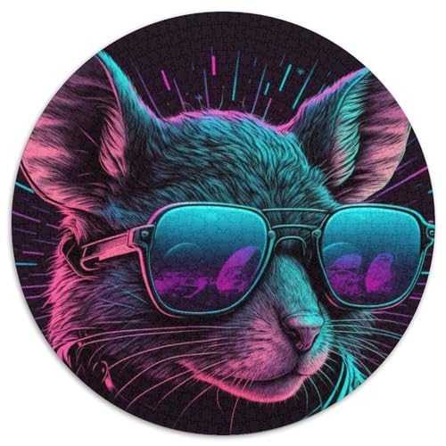 Maus-Puzzle mit 1000 Teilen für Erwachsene, rundes 1000-teiliges Puzzle, Gehirn-Herausforderungsgeschenk, pädagogische Aktivität für Teenager (Größe 67,5 x 67,5 cm) von JIANGENNF