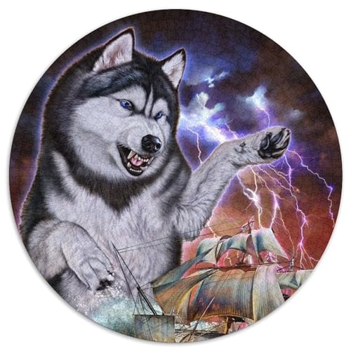 Monster Titan Husky Kraken Puzzle 1000 Teile für Erwachsene, runde Puzzles 1000 Teile für Erwachsene, Heimdekoration und Urlaubsspaß (Größe 67,5 x 67,5 cm) von JIANGENNF