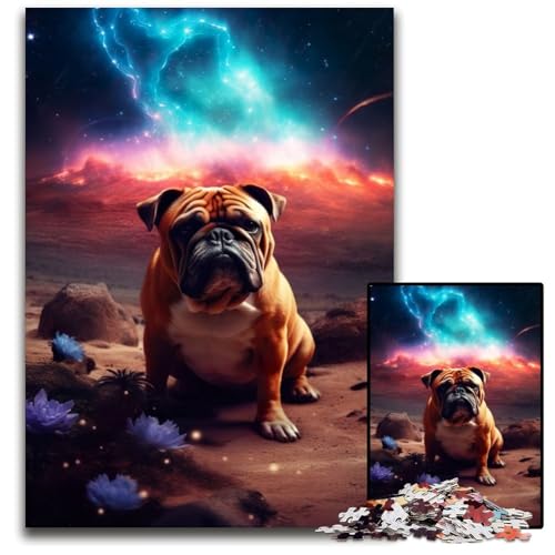 Mops auf dem Mars, Puzzle 1000 Teile für Erwachsene, Denkspiel für Teenager, 50x75cm/19,68x29,52 Zoll von JIANGENNF