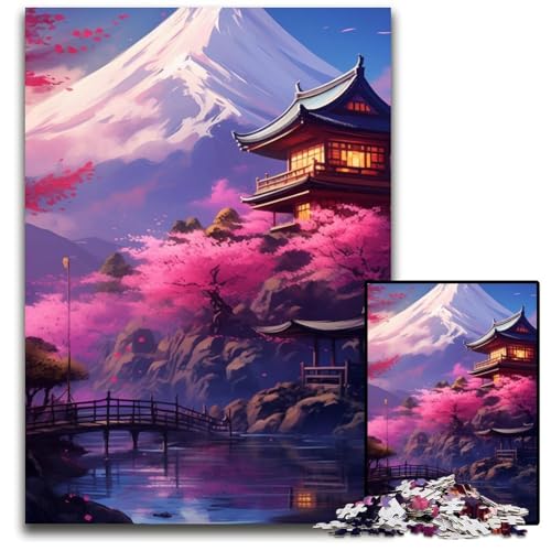 Mount Fuji, Japan-Puzzle für Erwachsene, 1000 Teile, Papp-Puzzle, Denksportaufgabe, Teenager und Heimdekoration, 26x38cm/10,23x14,96 Zoll Mount Fuji, Japan-Puzzle für Erwachsene, 1000 Teile, Papp-Puzzle, Denksportaufgabe, Teenager und Heimdekoration, 26x38cm/10,23x14,96 Zoll von JIANGENNF