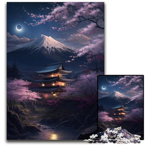 Mount Fuji 1000-teiliges Puzzle aus Pappe für Erwachsene für Reiseliebhaber und Paare, anspruchsvolles Spielzeug 26x38cm/10,23x14,96 Zoll von JIANGENNF