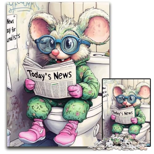 Mouse Go Toiletten-Puzzle 1000 Teile für Erwachsene, Puzzle für Erwachsene, Familienaktivität, Heimdekoration zum Selbermachen, 26x38cm/10,23x14,96 Zoll Mouse Go Toiletten-Puzzle 1000 Teile für Erwachsene, Puzzle für Erwachsene, Familienaktivität, Heimdekoration zum Selbermachen, 26x38cm/10,23x14,96 Zoll von JIANGENNF