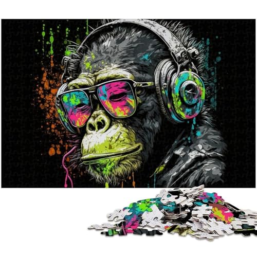 Musikalische Schimpansen-Puzzles für 1000 Teile, Holzpuzzles, anspruchsvolles DIY-Denkspiel, perfektes Familienspiel oder dekoratives Geschenk, 50 x 75 cm / 19,68 x 29,52 Zoll Musikalische Schimpansen-Puzzles für 1000 Teile, Holzpuzzles, anspruchsvolles DIY-Denkspiel, perfektes Familienspiel oder dekoratives Geschenk, 50 x 75 cm / 19,68 x 29,52 Zoll von JIANGENNF