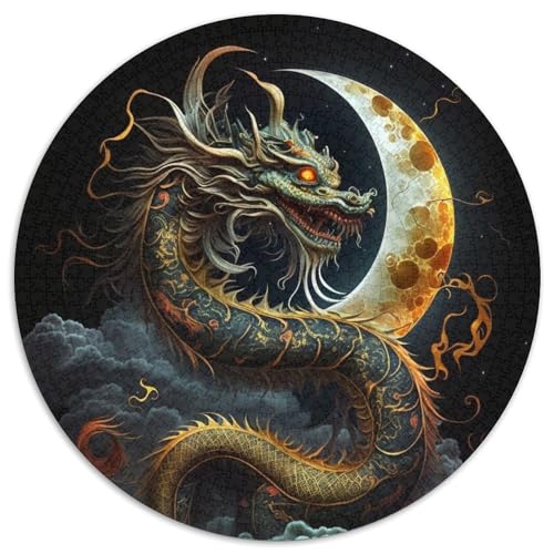 Mysteriöses Drachen-Puzzle für Erwachsene, 1000-teiliges Puzzle für Erwachsene, pädagogisches Denkspiel, künstlerische Heim- und Bürodekoration, ab 14 Jahren (Größe 67,5 x 67,5 cm) von JIANGENNF