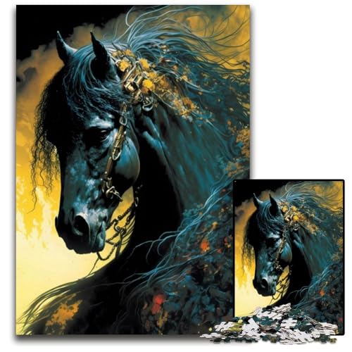 Mythologie-Pferd, 1000-teiliges Puzzle aus Karton, Denkspiel für Jugendliche und Familieninteraktion, 26x38cm/10,23x14,96 Zoll von JIANGENNF