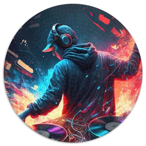 Neon-DJ-Puzzle, 1000 Teile, Kartonpuzzle für Erwachsene, Geburtstagsgeschenkidee, anspruchsvolles Denkspiel (Größe 67,5 x 67,5 cm) von JIANGENNF