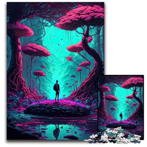 Neon Forest Wanderer Puzzle 1000 Teile für Erwachsene Puzzles Denkspiel, Interaktives Familienspiel, Geeignet für Kinder ab 14 Jahren, 26x38cm/10,23x14,96 Zoll Neon Forest Wanderer Puzzle 1000 Teile für Erwachsene Puzzles Denkspiel, Interaktives Familienspiel, Geeignet für Kinder ab 14 Jahren, 26x38cm/10,23x14,96 Zoll von JIANGENNF