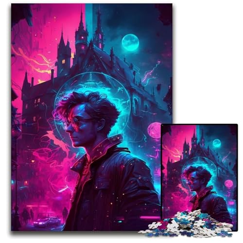 Neon-Landschaftspuzzle 1000 Teile für Erwachsene, Puzzle für Erwachsene, interaktives Familienspiel, Denksportaufgabe, Lernspielzeug, 50x75cm/19,68x29,52 Zoll von JIANGENNF